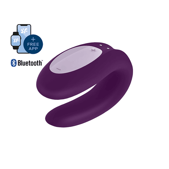 Satisfyer Double Joy Vibrador Doble Estimulación Morado Control App Bluetooth